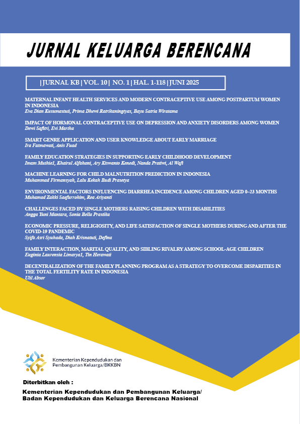 					View Vol. 10 No. 1 (2025): Jurnal Keluarga Berencana
				